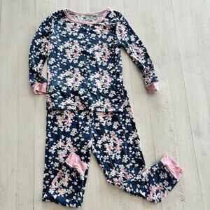 Magnetic Me Floral Pajamas Size 4T VGUC Pink and Blue